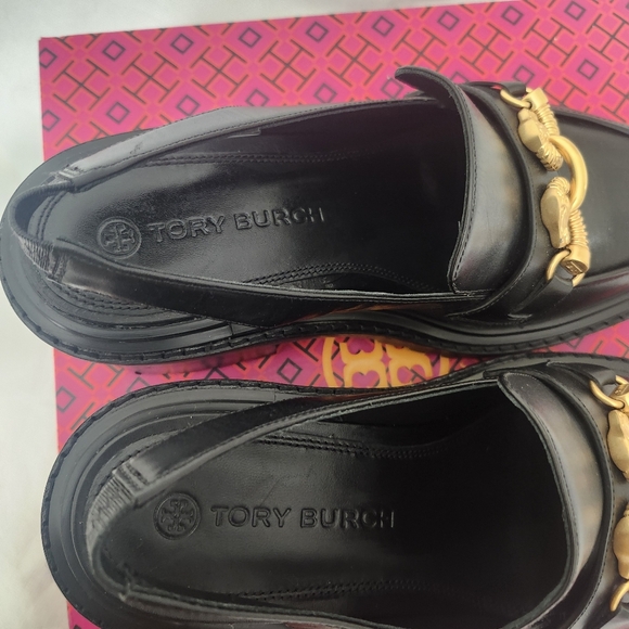 Tory Burch Women's Jessa Lug Loafers in Black Sz 10 - Picture 6 of 9